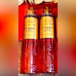 Lot of 2 PUMPKIN PECAN WAFFLE bath and body works spray brand new